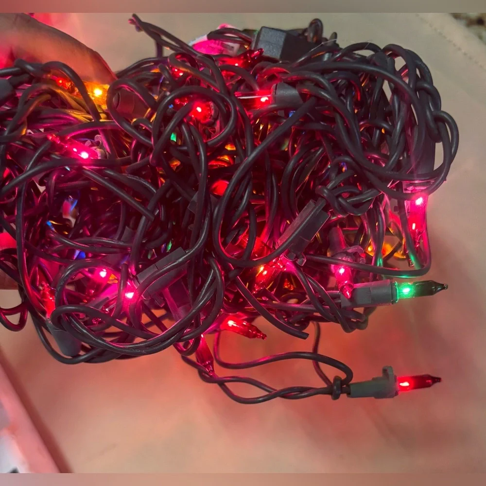 150 Count Multi-Color 4 x 6' Mini Net Christmas Lights‎ Green Wire NEW